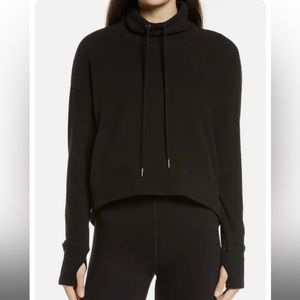 Sweaty Betty Black Harmonise Luxe Boxy Fit Fleece Sweatshirt Med SB 5919